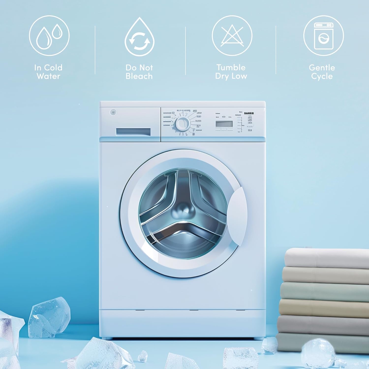 Coolmax Moisture Wicking Sheet Set Soft, Fade Resistant, All Elastic Deep Pocket Fits up to 16" Mattress - Warm Weather Cooling Sheets for Night Sweats, Cal King, Blue, 4 Piece