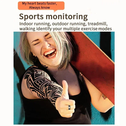 For Xiaomi Smart Ring Men Women Heart Rate and Blood Oxygen Monitor Smartring IP68 & 5ATM Waterproof, Multi-Sport Mode