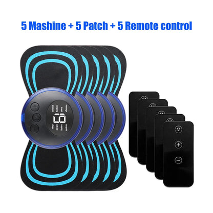 5Pcs Set Neck Back Massager Sticker EMS Pulse Mini Electric Massage for Shoulder Leg Cervical Body Muscle Stimulator Relief Pain