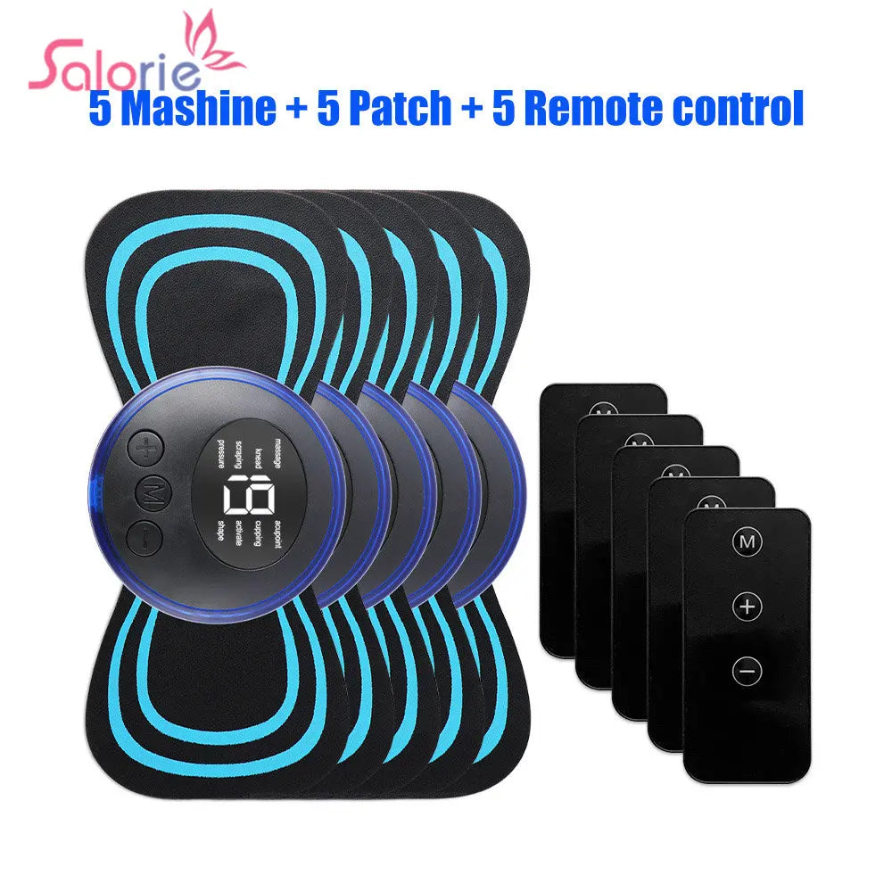 5Pcs Set Neck Back Massager Sticker EMS Pulse Mini Electric Massage for Shoulder Leg Cervical Body Muscle Stimulator Relief Pain