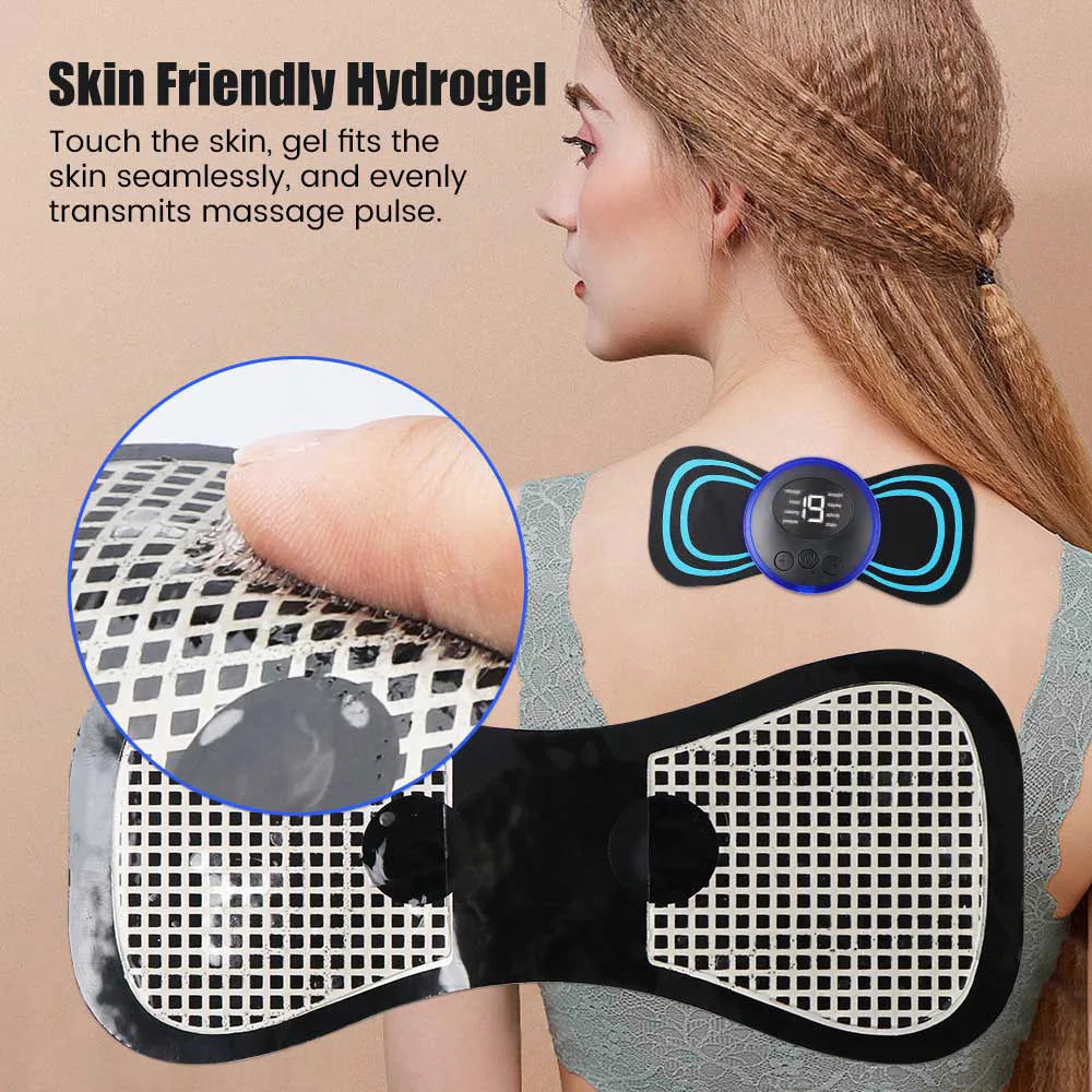 5Pcs Set Neck Back Massager Sticker EMS Pulse Mini Electric Massage for Shoulder Leg Cervical Body Muscle Stimulator Relief Pain