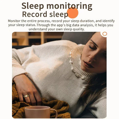 For Xiaomi Smart Ring Men Women Heart Rate and Blood Oxygen Monitor Smartring IP68 & 5ATM Waterproof, Multi-Sport Mode