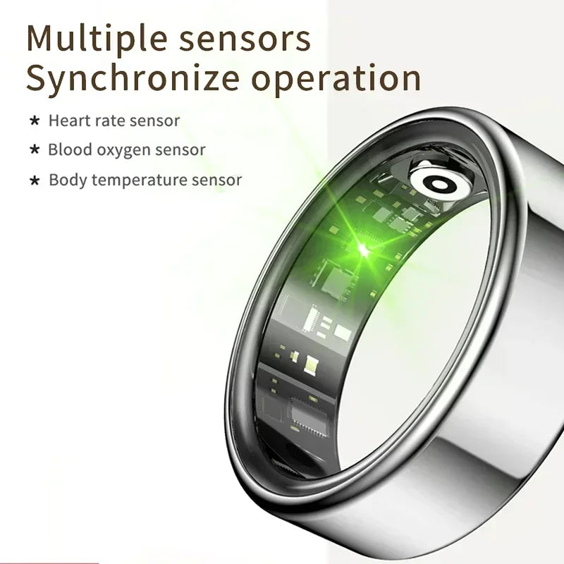 For Xiaomi Smart Ring Men Women Heart Rate and Blood Oxygen Monitor Smartring IP68 & 5ATM Waterproof, Multi-Sport Mode